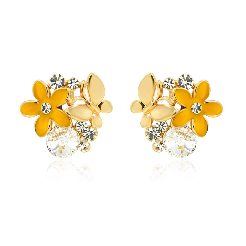 Summer Daisy Flower Butterfly Studs